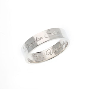 Narrow Flat Polished Silver Ring - Brighton Silver