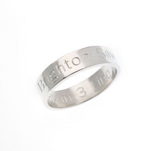 Narrow Flat Polished Silver Ring - Brighton Silver