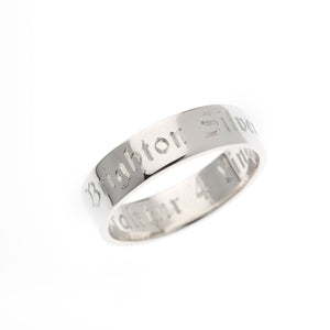 Narrow Flat Polished Silver Ring - Brighton Silver