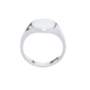 Engraved Fleur de Lis Oval Silver Signet Ring - Brighton Silver