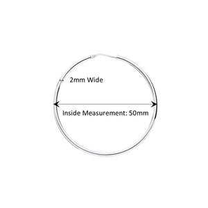 £26 Silver 2mm Thin Hoops - Brighton Silver