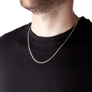 3mm Round-Edged Silver Cuban Curb Pendant Chain - Brighton Silver