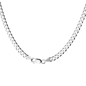4.5mm Round-Edged Silver Cuban Curb Chain - Brighton Silver