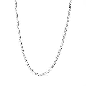 4.5mm Round-Edged Silver Cuban Curb Chain - Brighton Silver