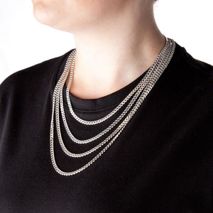 4.5mm Round-Edged Silver Cuban Curb Chain - Brighton Silver