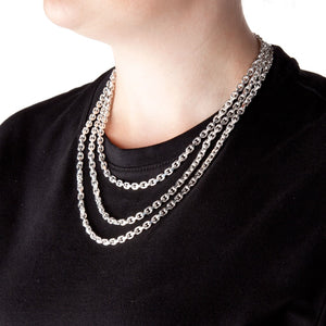 5mm Anchor Square-Cut Oval Silver Belcher Chain - Brighton Silver