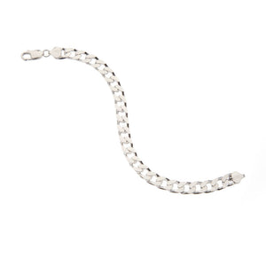 8mm Square-Edged Chunky Silver Curb Chain Bracelet