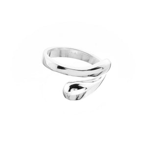 Adjustable Silver Double Droplet Ring - Brighton Silver