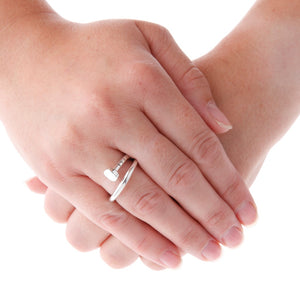 Adjustable Silver Nail Ring On Hand - Brighton Silver