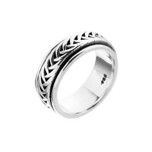 Celtic Plait Silver Spinning Ring - Brighton Silver