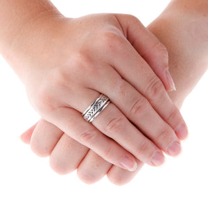 Celtic Plait Silver Spinning Ring - Brighton Silver
