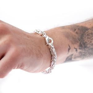 Chunky Silver Byzantine Box Link Bracelet On Hand - Brighton Silver