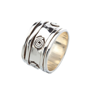 Des Silver Swirl Spinning Ring - Brighton Silver