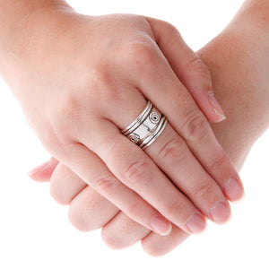 Des Silver Swirl Spinning Ring On Hand - Brighton Silver