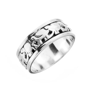 Silver Elephant Spinning Ring - Brighton Silver