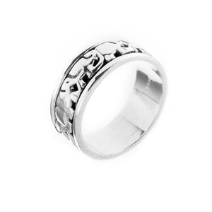 Silver Elephant Spinning Ring - Brighton Silver