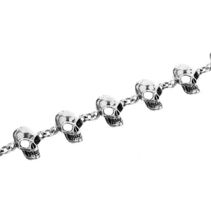Large Silver Skull Bracelet - Brighton Silver