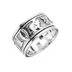 Lucky Symbols Silver Spinning Ring - Brighton Silver