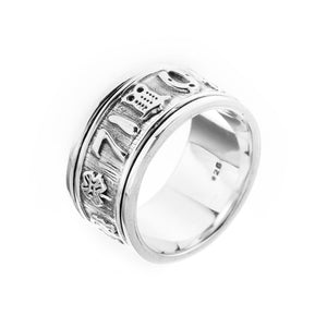 Lucky Symbols Silver Spinning Ring - Brighton Silver