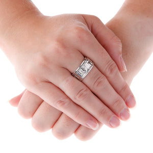 Lucky Symbols Silver Spinning Ring On Hand - Brighton Silver