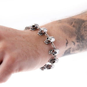 Medium Silver Skull Bracelet - Brighton Silver