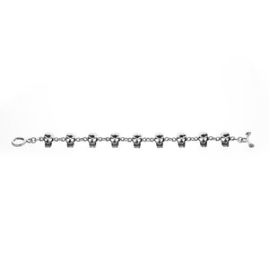 Medium Silver Skull Bracelet - Brighton Silver