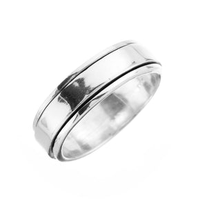 Narrow Flat Silver Spinning Ring - Brighton Silver