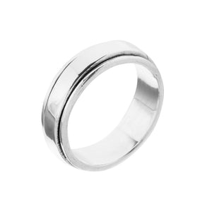 Narrow Flat Silver Spinning Ring - Brighton Silver