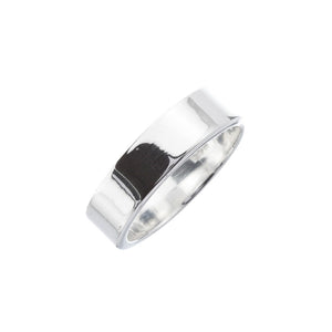 Narrow Flat Polished Silver Ring - Brighton Silver