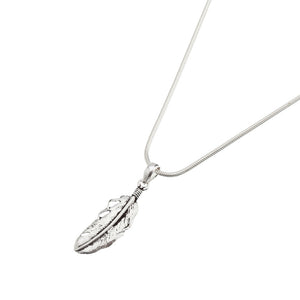 Silver Detailed Feather Pendant - Brighton Silver