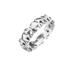 Silver Elephant Band Ring - Brighton Silver