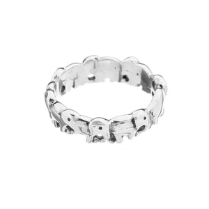 Silver Elephant Band Ring - Brighton Silver