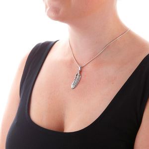 Silver Feather Pendant - Brighton Silver