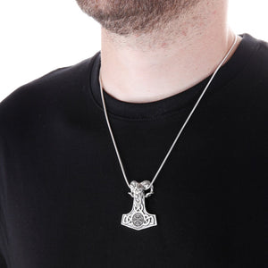 Silver Thors Hammer Rams Head Pendant - Brighton Silver