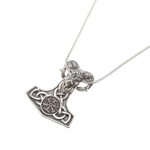 Silver Thors Hammer Rams Head Pendant - Brighton Silver