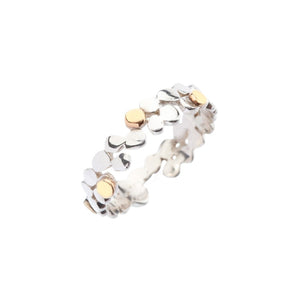 Brass Pebbles Silver Stacking Ring - Brighton Silver