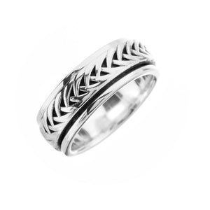 Celtic Plait Silver Spinning Ring - Brighton Silver