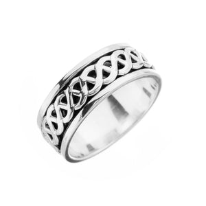 Celtic Woven Silver Spinning Ring - Brighton Silver