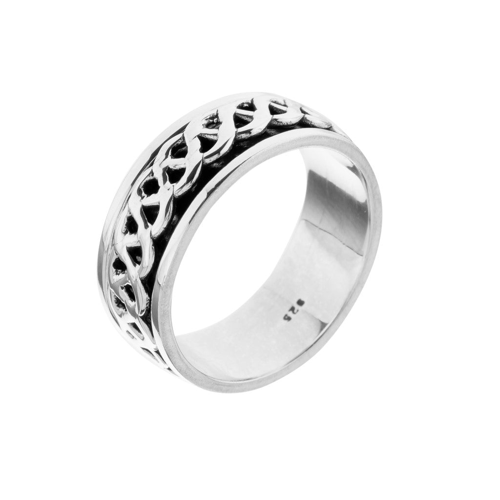 Celtic Woven Silver Spinning Ring - Brighton Silver