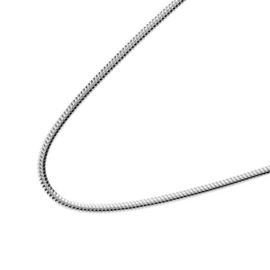 Round Silver Snake Pendant Chain Necklace - Brighton Silver