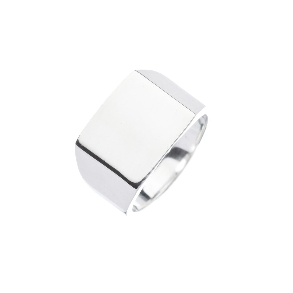 Heavy Weight Square Silver Signet Ring - Brighton Silver