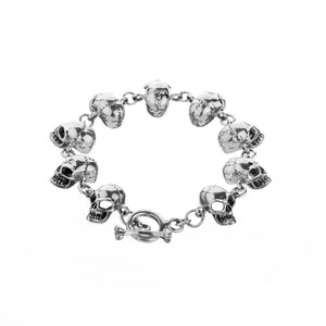 Large Silver Skull Bracelet - Brighton Silver