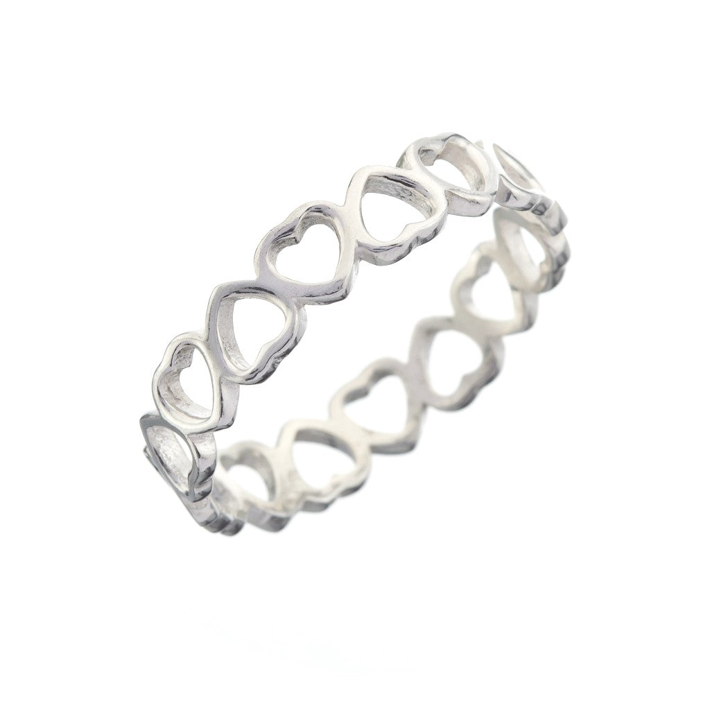 Filigree Heart Rings Milano Filigree Heart Silver Stacking Ring - Brighton Silver