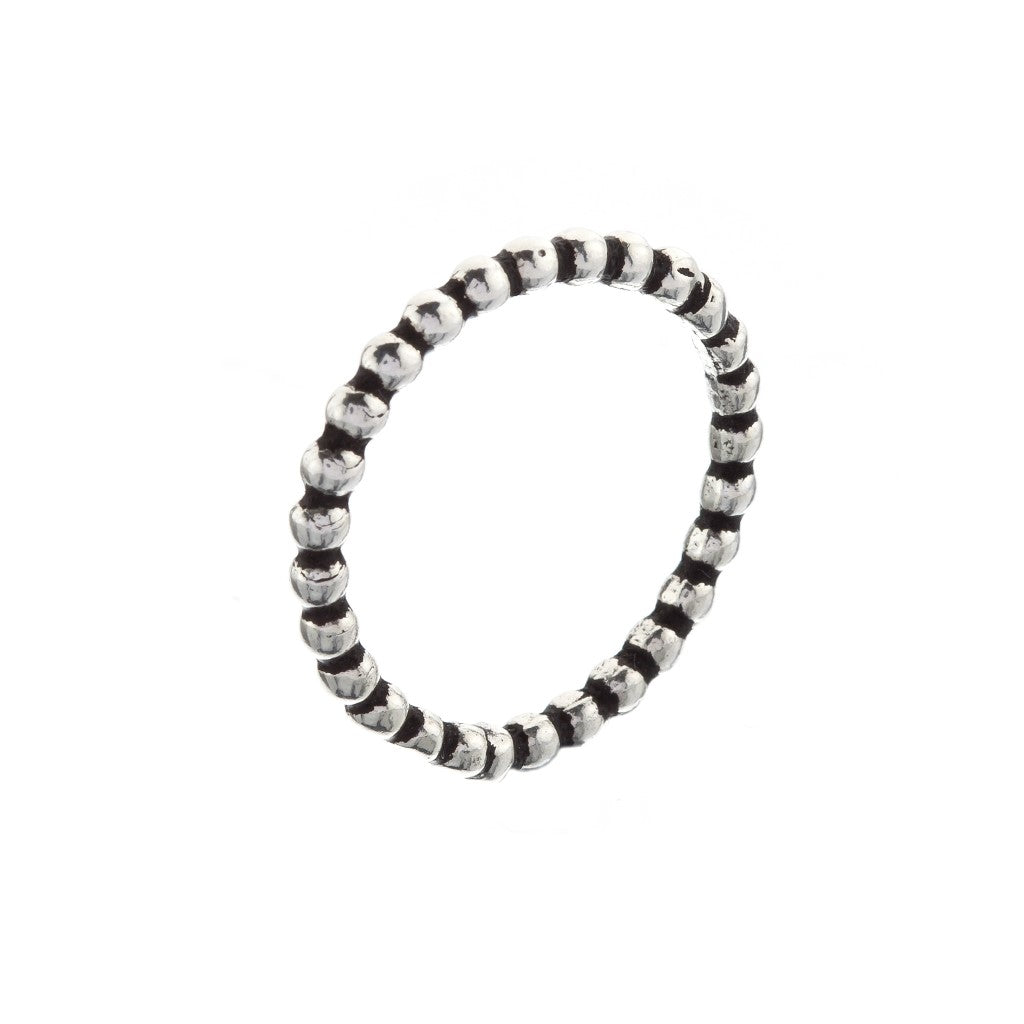 Milano Silver Beaded Stacking Ring - Brighton Silver