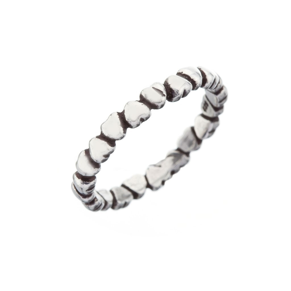 Milano Silver Heart Stacking Ring - Brighton Silver