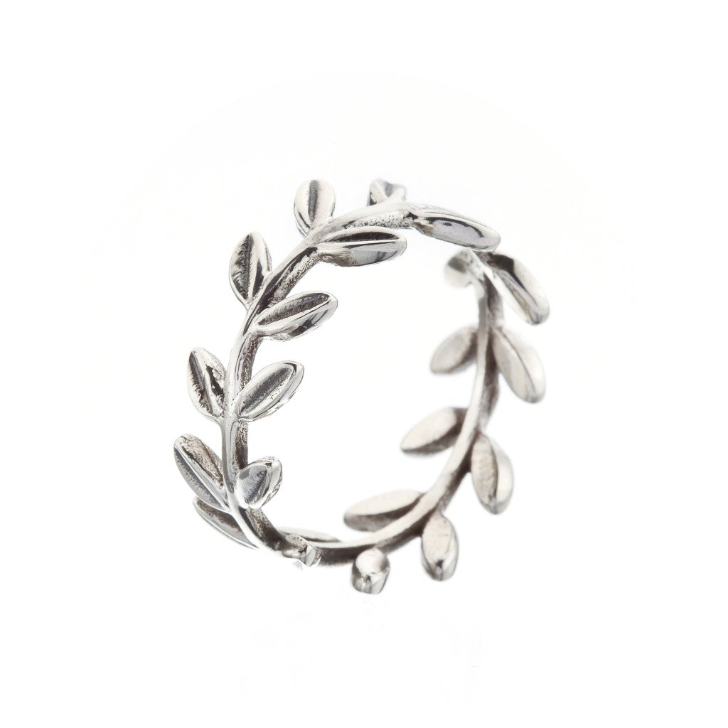Milano Silver Leaf Stacking Ring - Brighton Silver