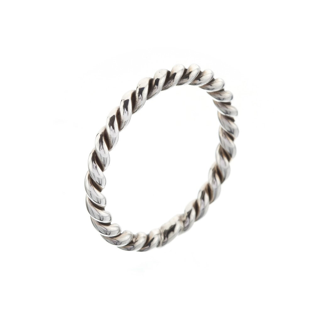 Milano Silver Twist Stacking Ring - Brighton Silver