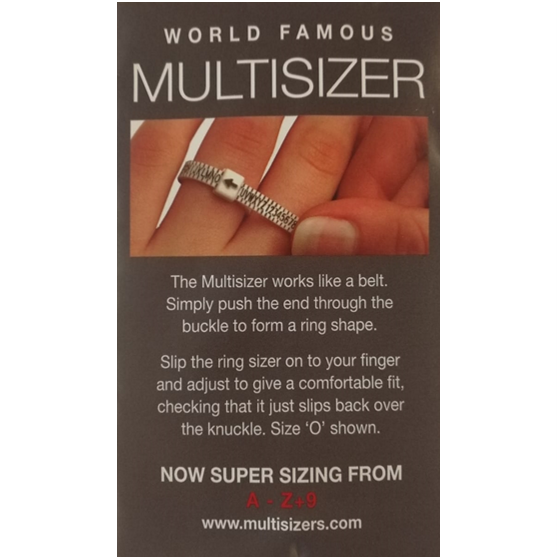 Multisizer Finger Measuring Ring Sizer Gauge - Brighton Silver
