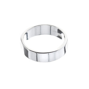 Narrow Flat Polished Silver Ring - Brighton Silver