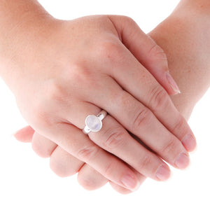 Oval Cabochon Stone Set Moonstone Silver Ring - Brighton Silver